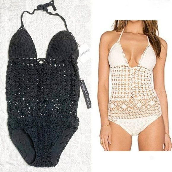 Lisa Maree Other - Lisa Maree Black Crochet One Piece Swimsuit
